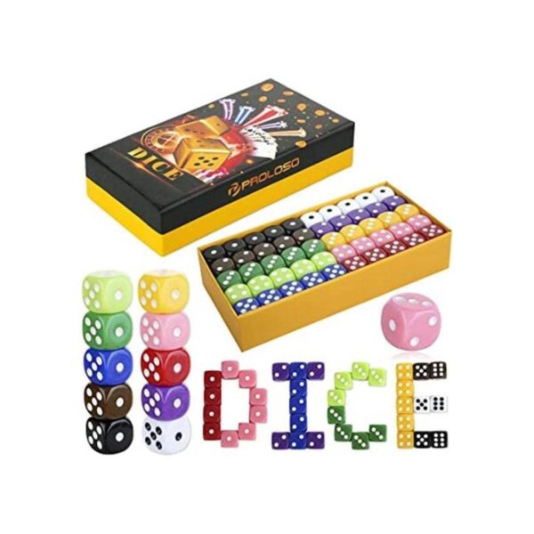 PROLOSO Juego de dados de juego D6 de 0.630 in y 6 caras_1