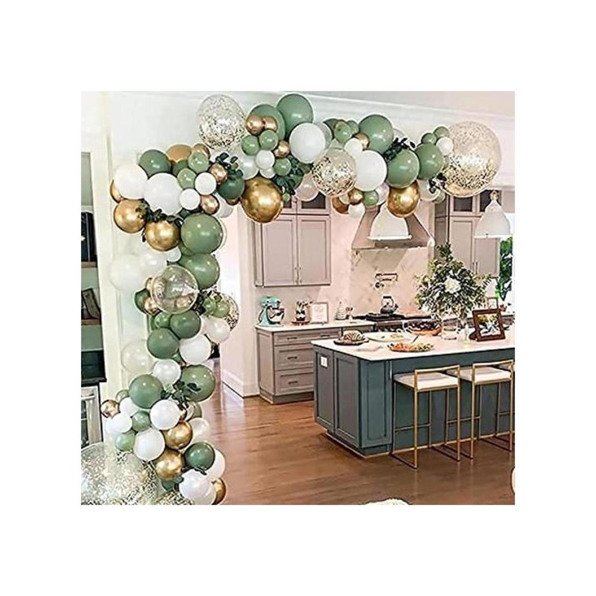 Oopat Kit de arco de guirnalda de globos verde salvia y