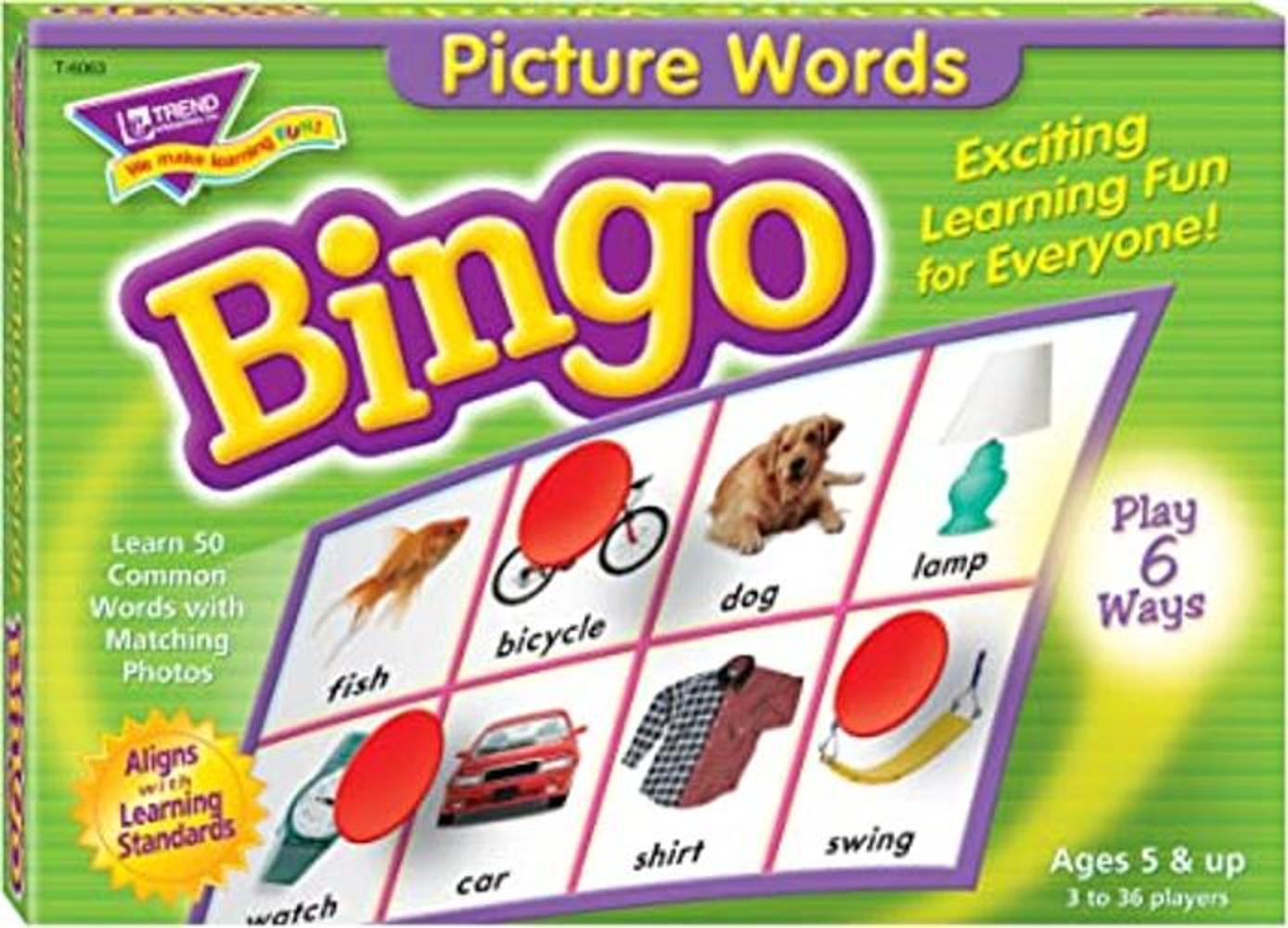 Trend Enterprises juego de bingo de palabras con imagen
