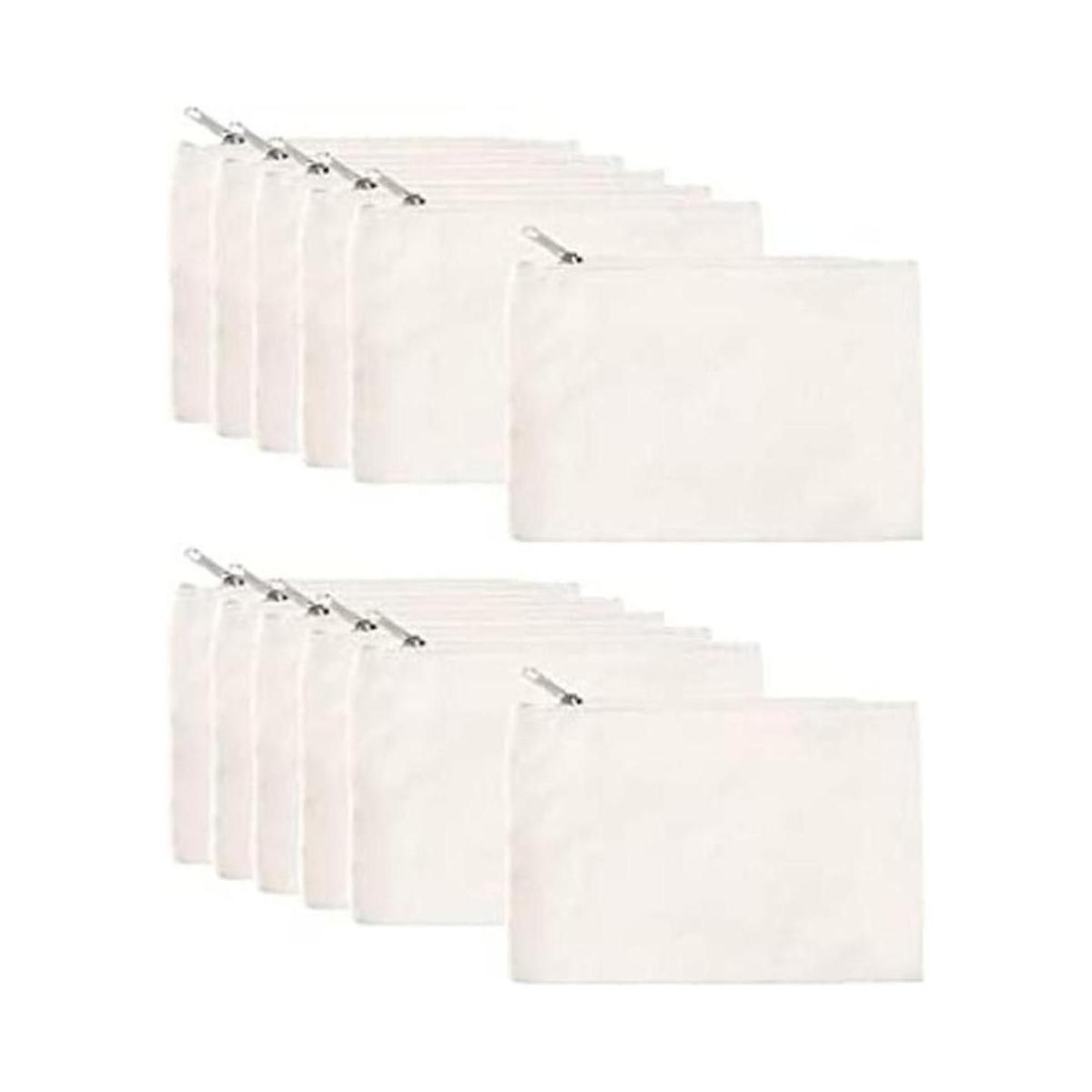 Juvale Paquete de 12 bolsas de lona en blanco con
