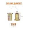 Keadic Kit de tuercas roscadas M10 M10 de acero al carbono