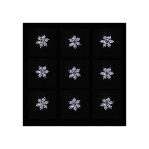 Juego de 9 brillantes copos de nieve de plata con_1