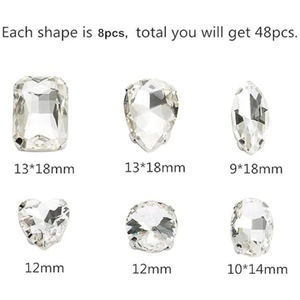 Choupee Diamantes de imitación cosidos 48 piezas de_2