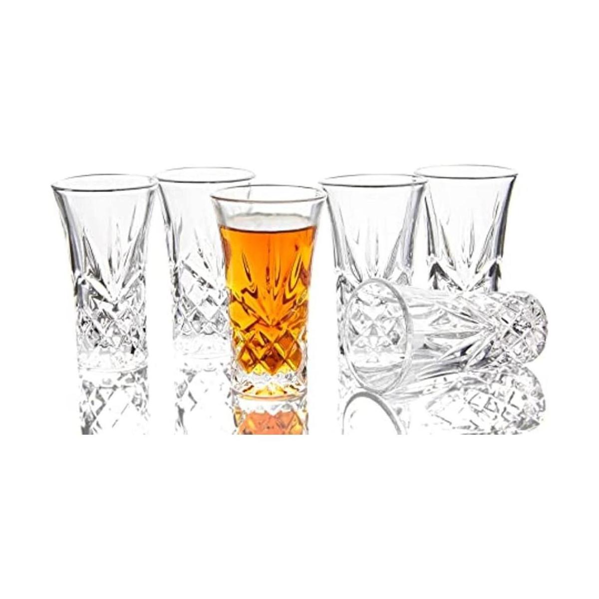 JAIEF Vasos de tequila con base pesada de vidrio para