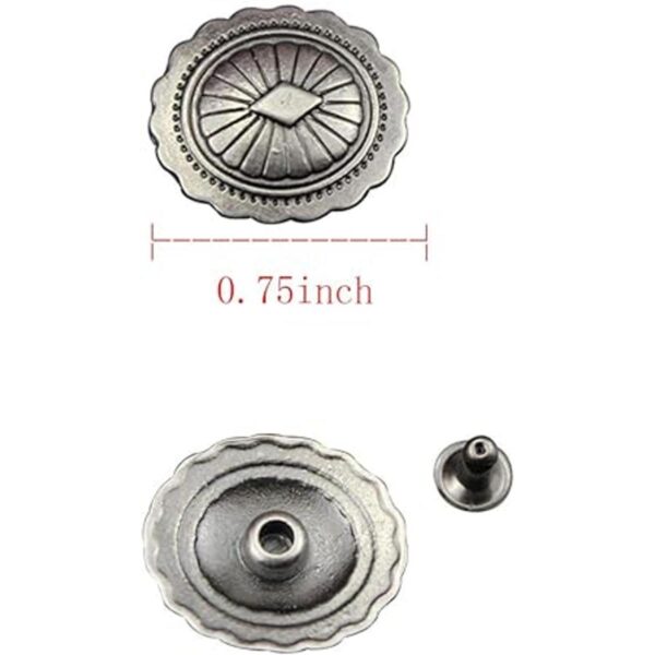 Mingchen Retro Oval Flor Textura Remache Decorativo Metal_2