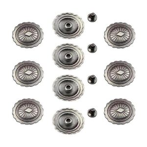 Mingchen Retro Oval Flor Textura Remache Decorativo Metal_1