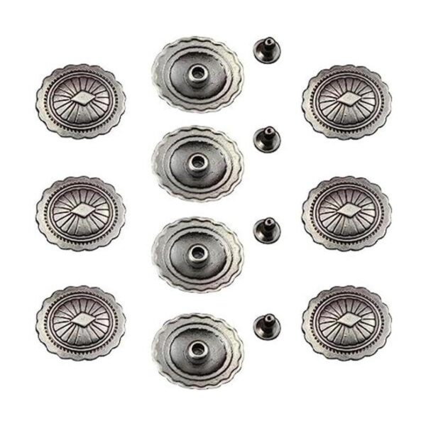 Mingchen Retro Oval Flor Textura Remache Decorativo Metal_1
