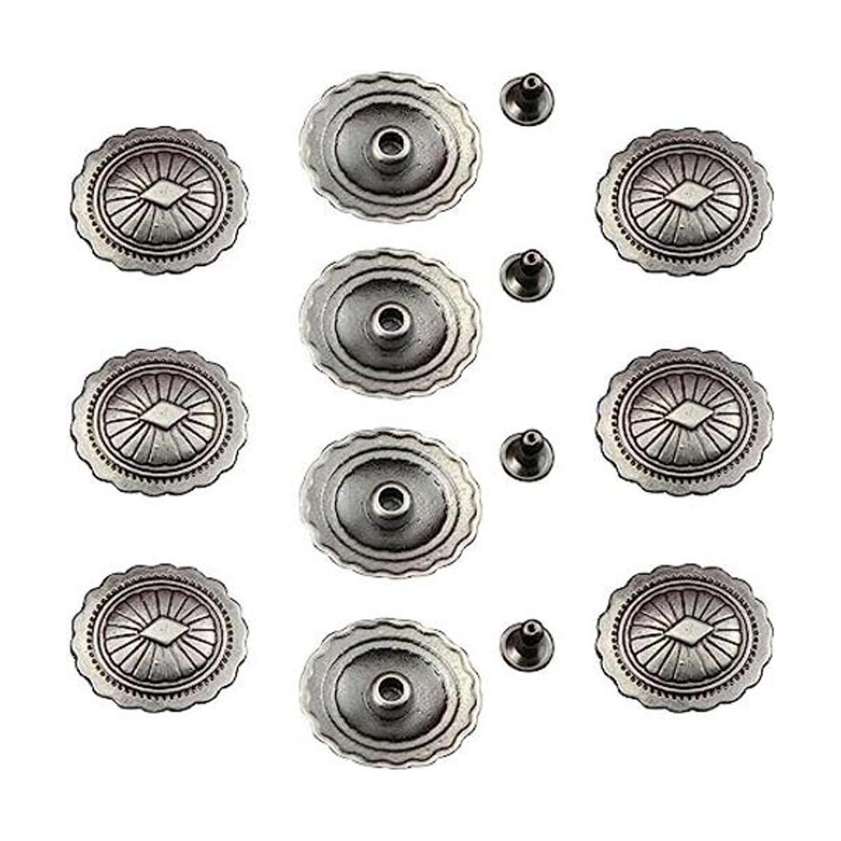 Mingchen Retro Oval Flor Textura Remache Decorativo Metal