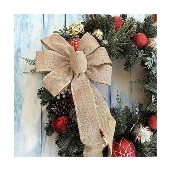 GiftWrap Etc. Lazo de corona de arpillera natural 10_2