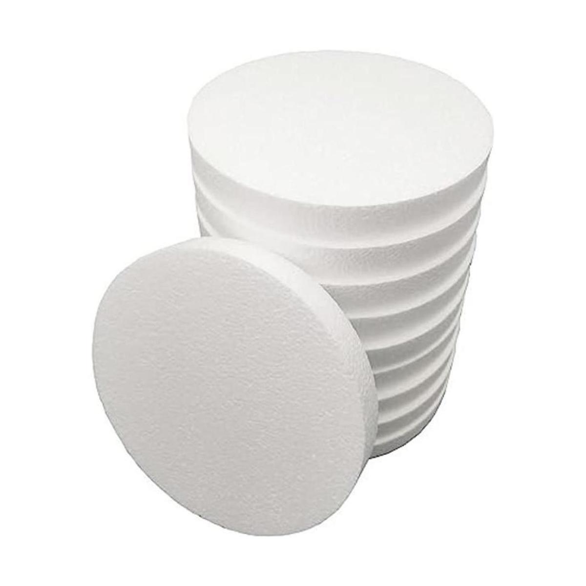 Paquete de 10 círculos de espuma de poliestireno blanco