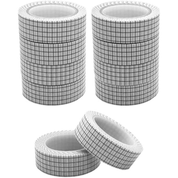Juego de 10 rollos de cinta adhesiva de rejilla blanca_1