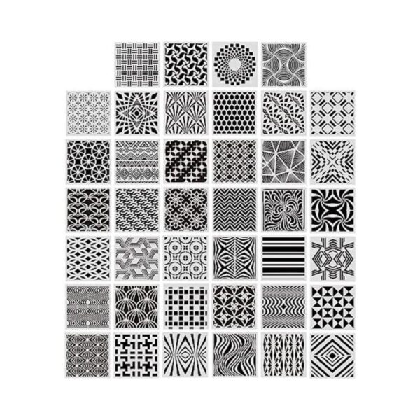 40 plantillas geométricas de pintura para álbumes de
