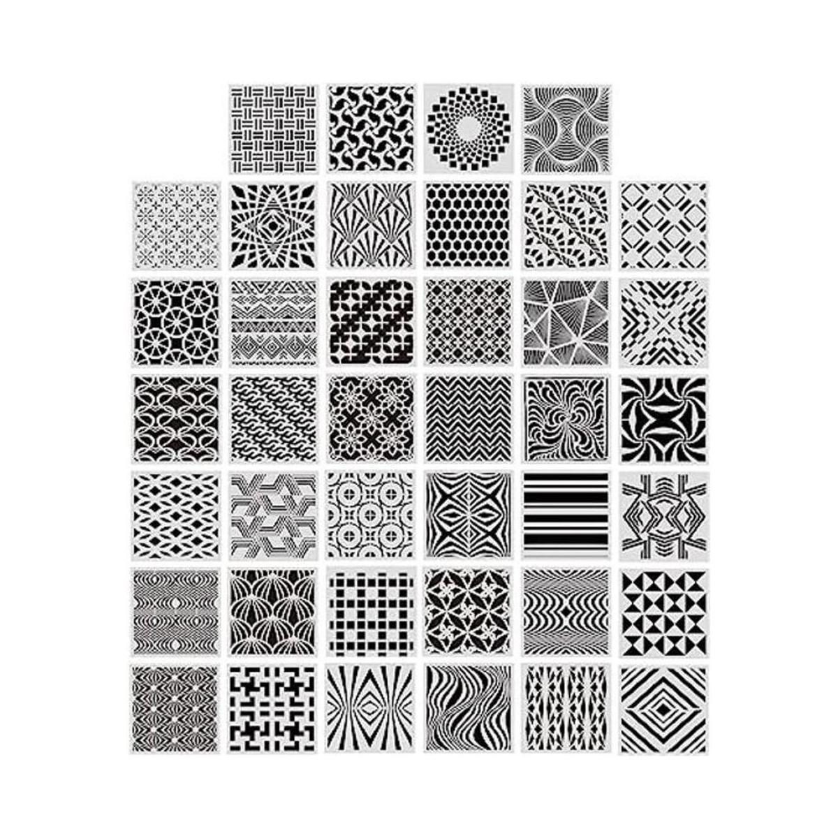 40 plantillas geométricas de pintura para álbumes de