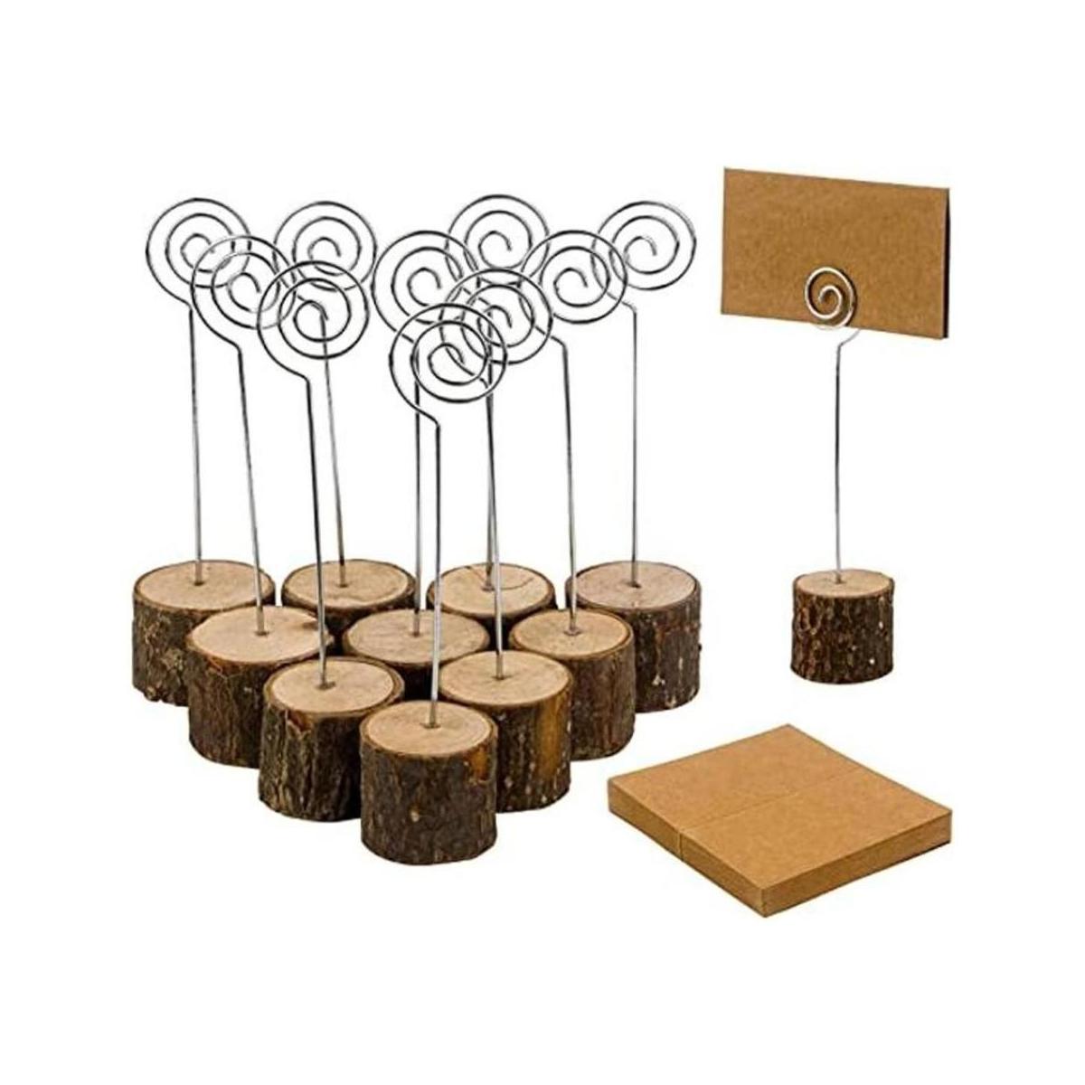 LepoHome 20 soportes de madera rústica para tarjetas de
