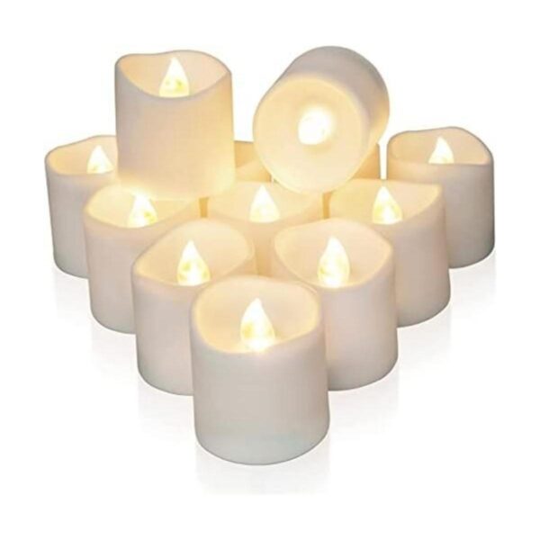 Homemory Paquete de 12 velas votivas LED sin llama luz de_1
