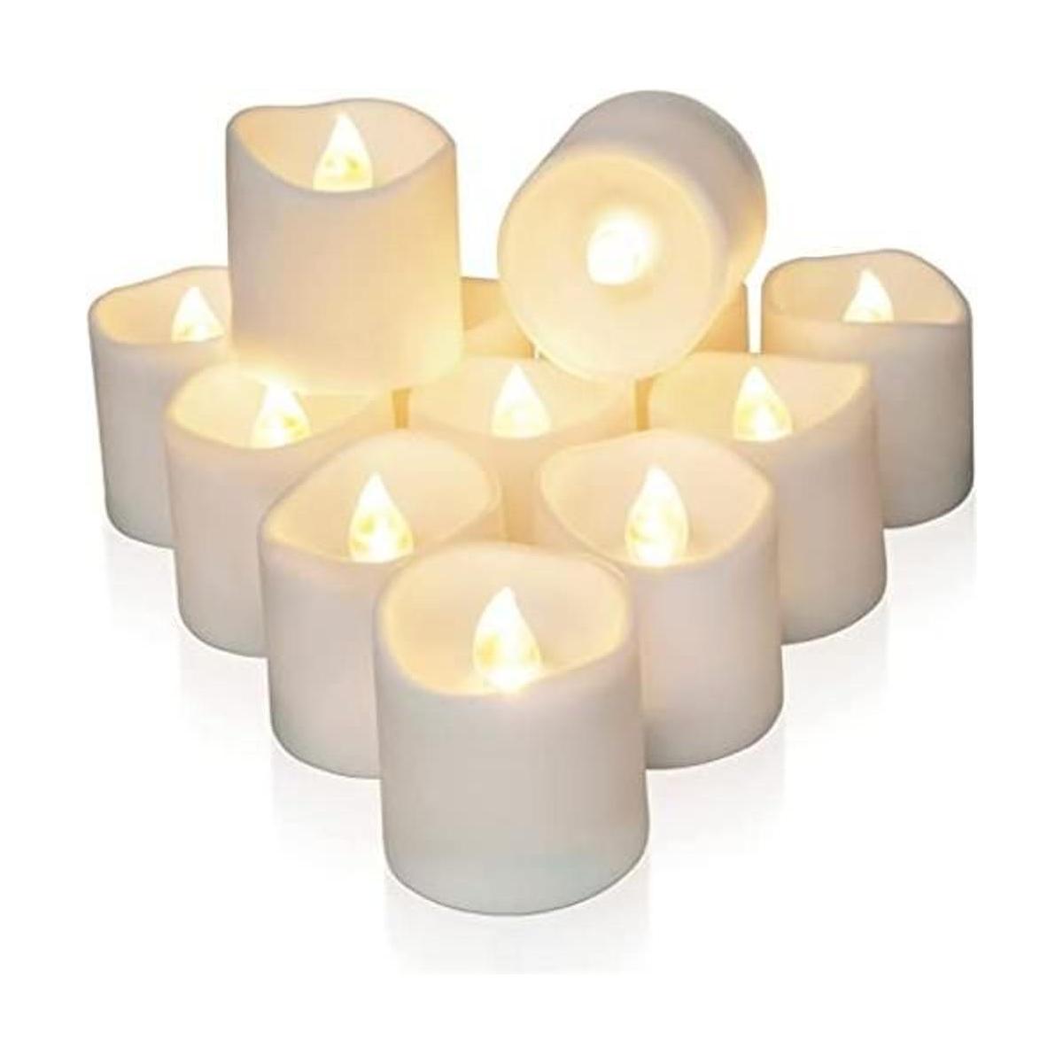 Homemory Paquete de 12 velas votivas LED sin llama luz de