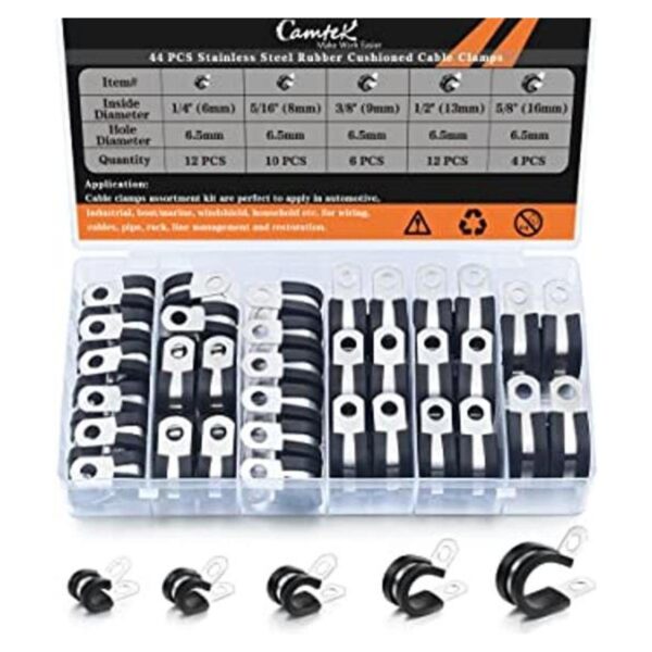 Kit de 44 abrazaderas de cable Camtek abrazaderas de tubo