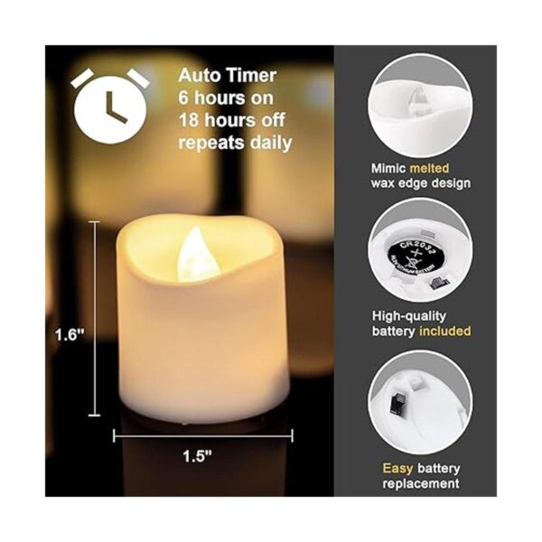 Homemory Paquete de 12 velas votivas LED sin llama luz de_2