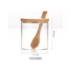 Tarro de vidrio transparente de 10.1 fl oz con tapa de