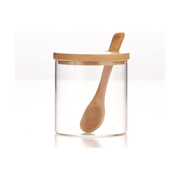Tarro de vidrio transparente de 10.1 fl oz con tapa de