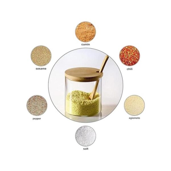 Tarro de vidrio transparente de 10.1 fl oz con tapa de