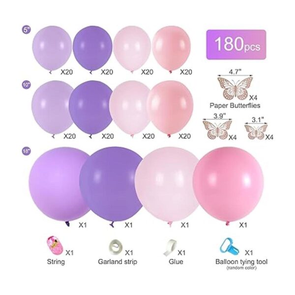 Kit de arco de guirnalda de globos 180 unidades color