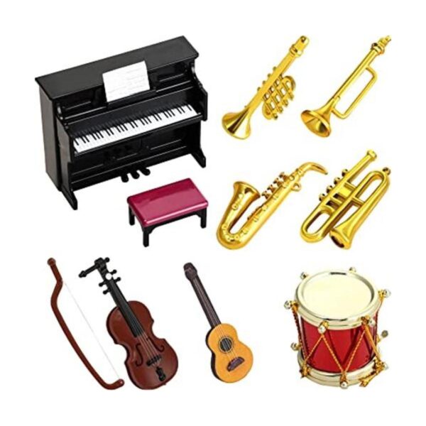 Dollhouse Juego de instrumentos musicales en miniatura en_1