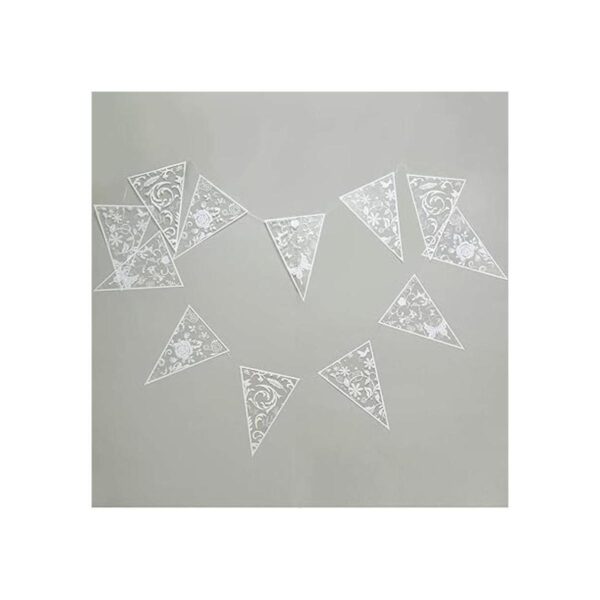 Guirnalda triangular blanca para decoración de bodas