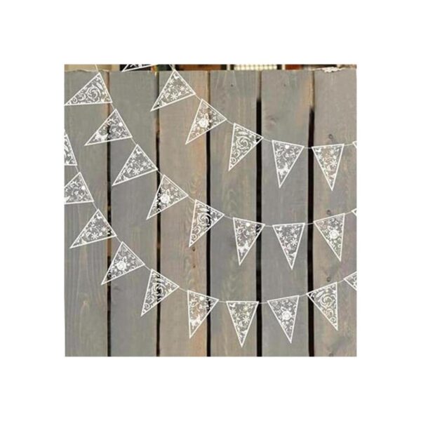 Guirnalda triangular blanca para decoración de bodas