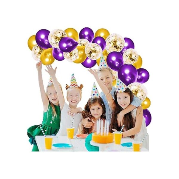Kit de arco de guirnalda de globos dorados morados 121