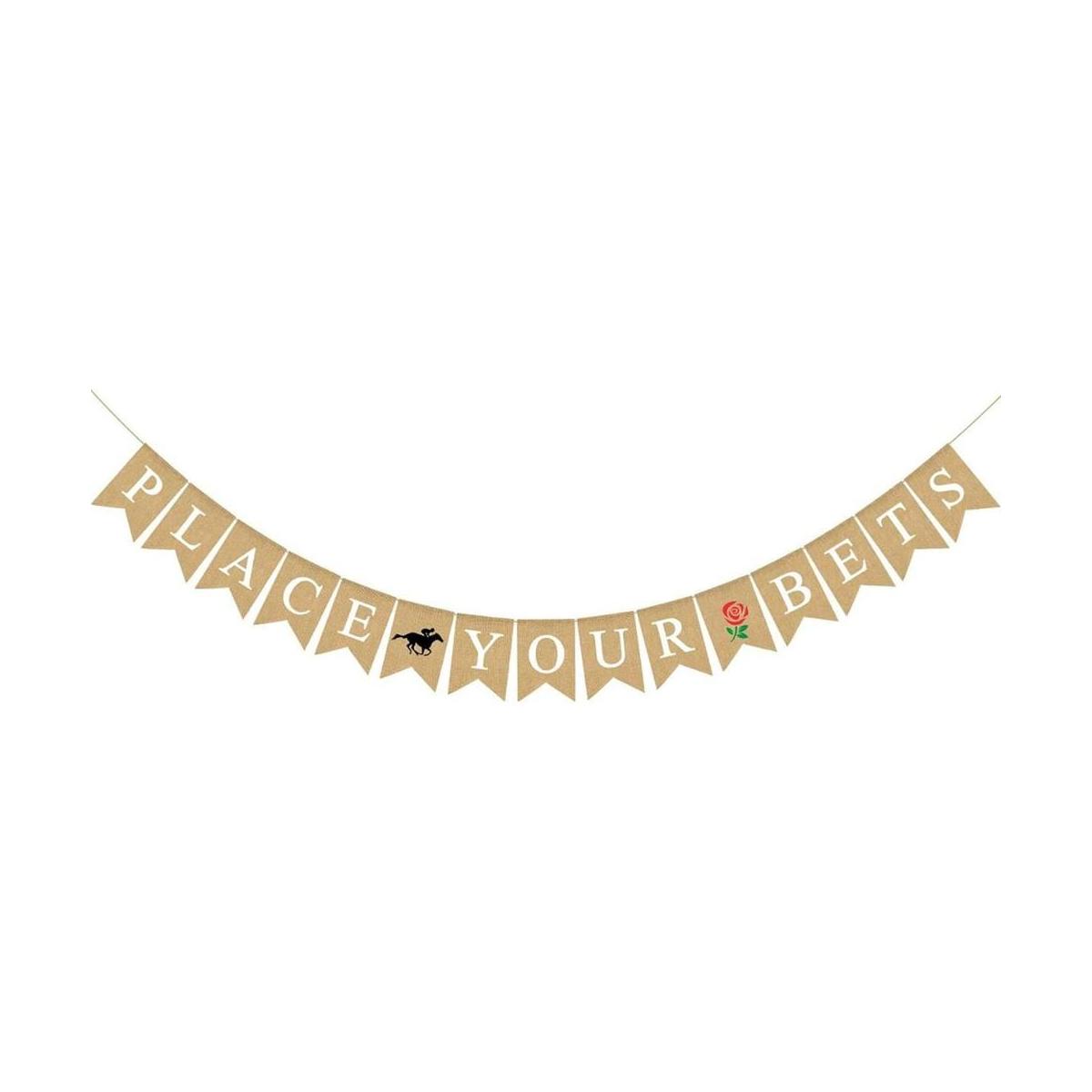Arpillera Place Your Bets Banner Kentucky Derby Party