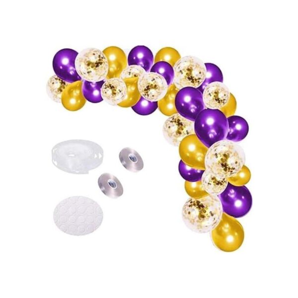Kit de arco de guirnalda de globos dorados morados 121