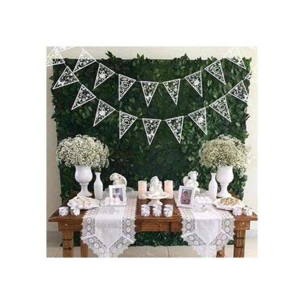 Guirnalda triangular blanca para decoración de bodas