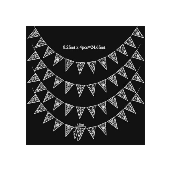 Guirnalda triangular blanca para decoración de bodas