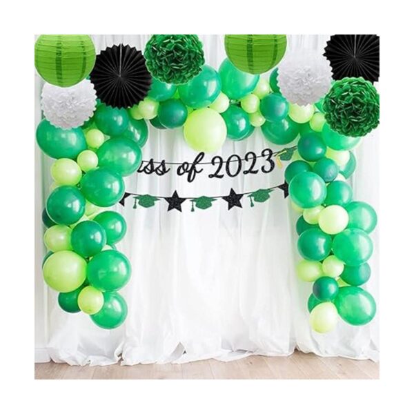 Decoración de fiesta de graduación verde clase de 2023_4