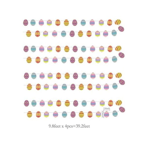 Cheerland Juego de 4 guirnaldas de huevos de Pascua para_4
