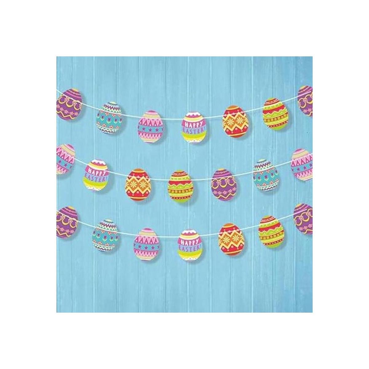 Cheerland Juego de 4 guirnaldas de huevos de Pascua para