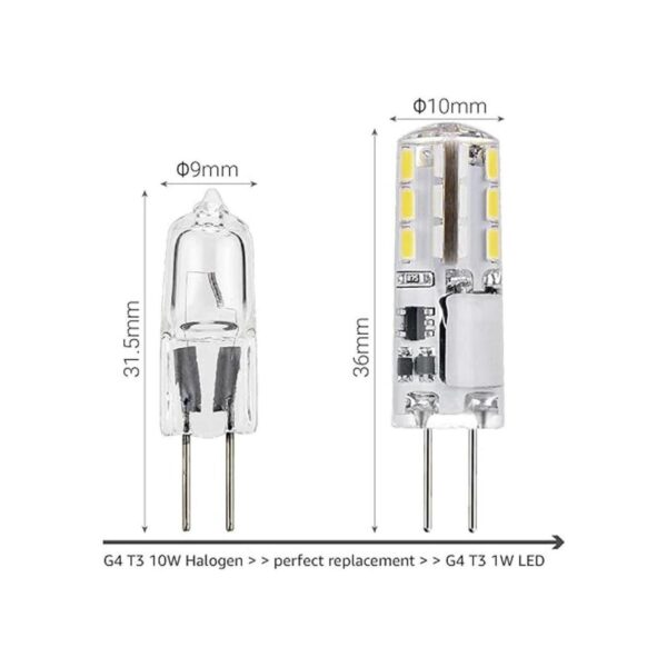 JAUHOFOGEI Bombilla LED G4 de 12 V 1 vatio de repuesto_3