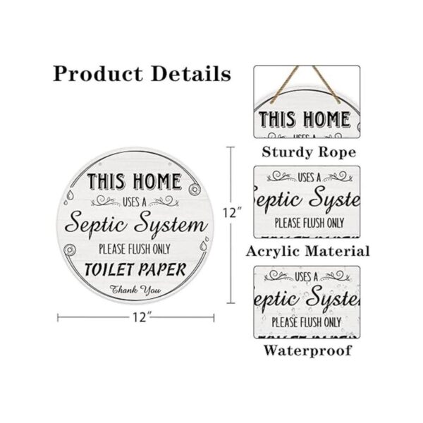 FaCraft Letrero de baño con sistema séptico letrero de