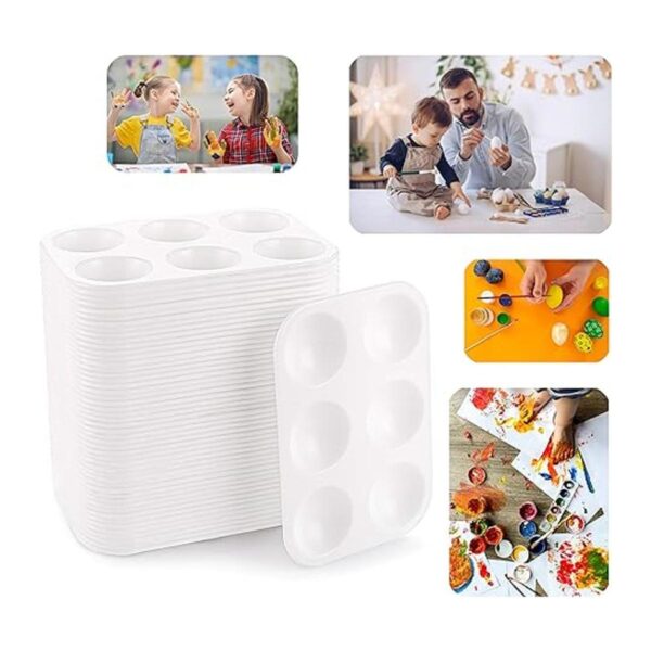 Cedilis 50 bandejas de pintura de color blanco bandeja_4