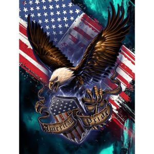 Kit de pintura de diamante 5D con águila y bandera para_1