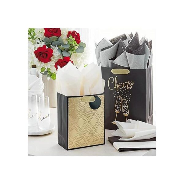 Hallmark Papel de seda a granel blanco negro y marfil