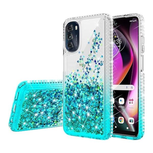 Moto G 5G 2022 Funda para teléfono con purpurina líquida_2