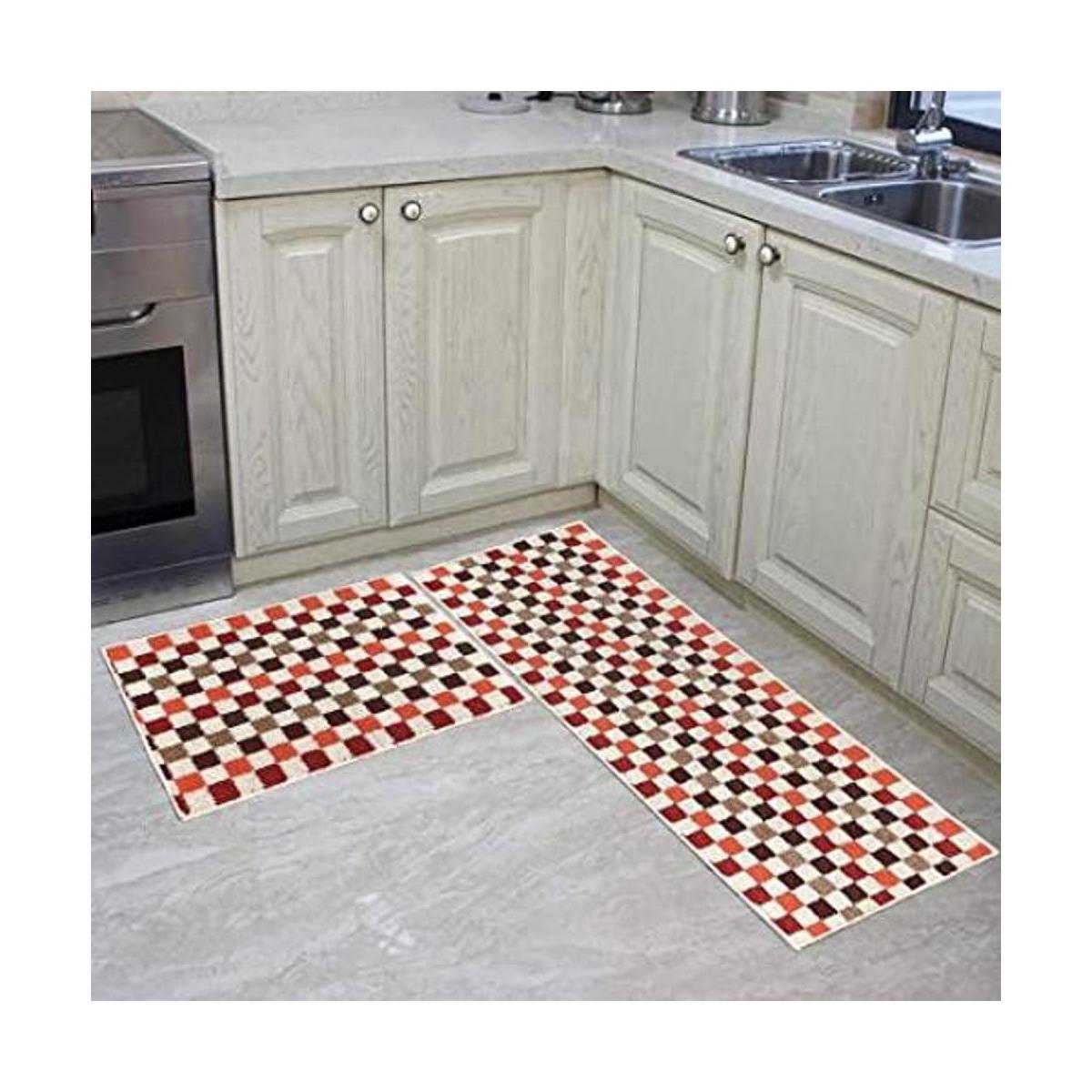 Esychrug Juego de 2 alfombras y tapetes de cocina de