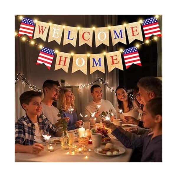 Decoración de pancarta de bienvenida para el hogar con