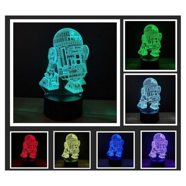 Lámpara de escritorio LED con plataforma de ilusión 3D