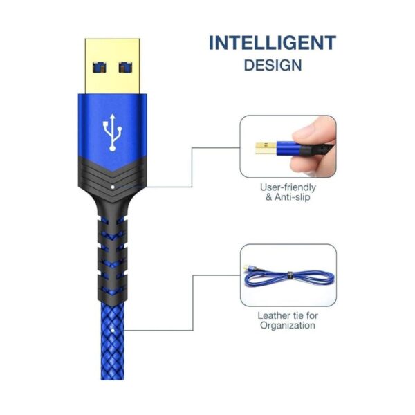 JSAUX USB 3.0 Micro Cable Cable de disco duro externo 2