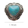 Duolai 8pcs Retro Amor Corazón Turquesa Botones Artesanía_2