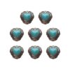 Duolai 8pcs Retro Amor Corazón Turquesa Botones Artesanía_1