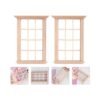 DOITOOL 2pcs 1 12 Escala Casa de Muñecas Ventana Casa de